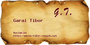 Garai Tibor névjegykártya